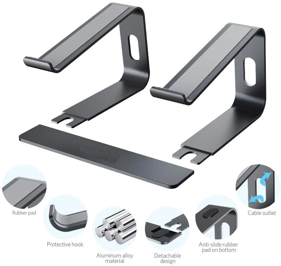 Laptop Stand Ergonomic Aluminum Laptop Mount Computer Stand Detachable Laptop Riser Notebook Holder Stand Computer Accessories
