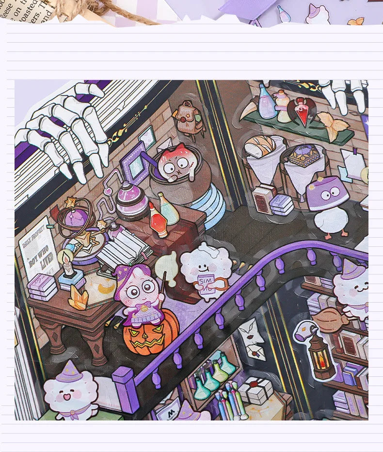 Creative Design Landscaping Sticker for Student Cute Cartoon Magic 3D Stack Scene Scrapbook Sticker Sweet Student Supplies