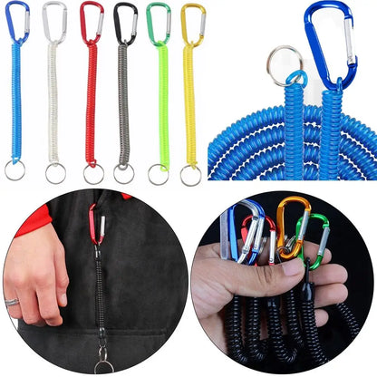 Gear Tool Outdoor Hiking Camping Anti-lost Phone Keychain Portable Fishing Lanyards Camping Carabiner Spring Elastic Rope