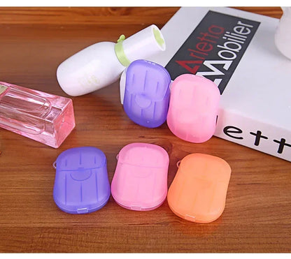 Outdoor travel disposable soap tablet box soap paper Portable hand washing tablet Small soap tablet mini soap sheet