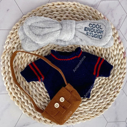 1set Clothes Suit Exquisite Soft Knitted Sweater DIY Accessories For 30cm Kawaii Yellow Duck Lalafanfan Plush Toys Stuffed Dolls