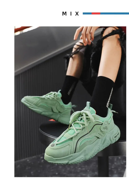 Men's Sneakers 2025 Spring Comfortable Non-slip Outdoor Running Shoes Elasticity Platform Basketball Athletic Tenis Masculino