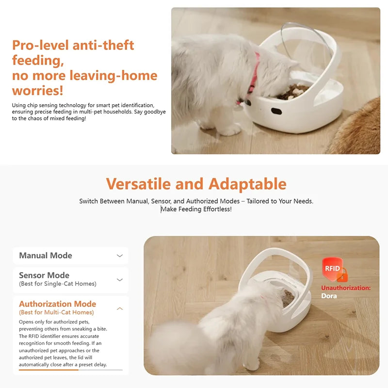 Smart Microchip Pet Timing Feeder Bowl Cats Dog Multi Pets Homes Intelligent Automatic Food Timed Feeder Supplies