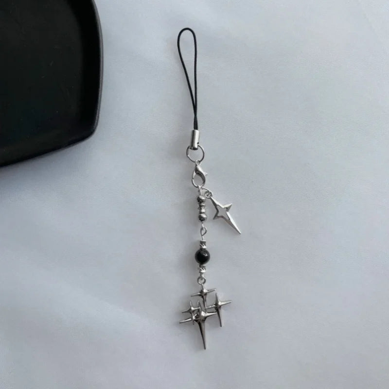 handmade Gothic mobile phone accessories | Gift | Y2K | Neo Gothic | Red and Black | Star | Cross