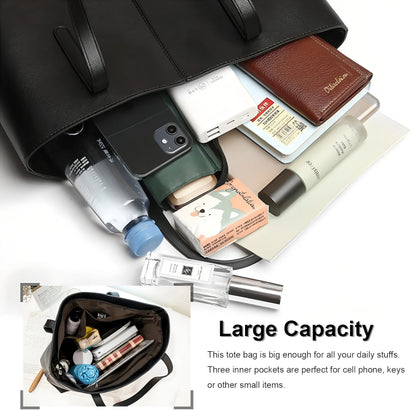 Women Fashion Bag Tote Bags for PU Shoulder Bag for Women Versatile Large Capacity Bags Split Leather Totes Handbag Work Travel
