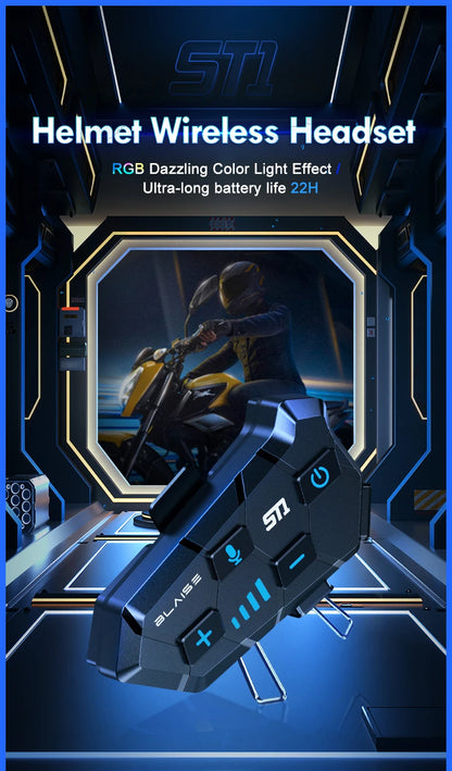 Y10 Motorcycle Helmet Bluetooth Headset 2000Mah Super Long Standby Wireless Hands-free Waterproof Motorbike Earphone