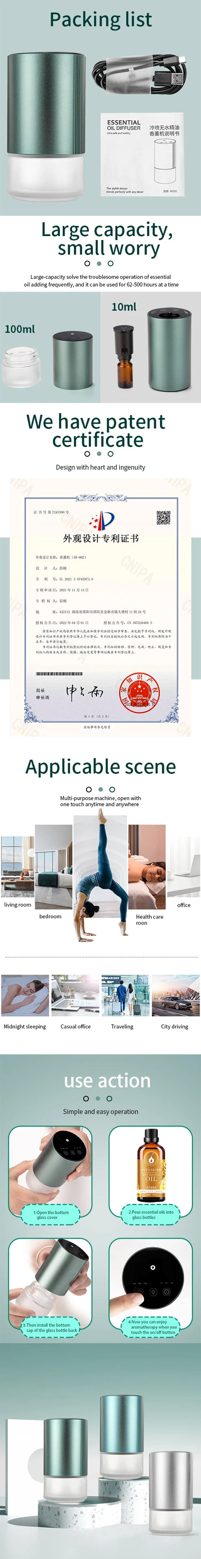 Perfume Aroma Diffuser Car Air Freshener Essential Oils Diffuser Aromatic Oil For Smell Aroma Machine Scent Fragrance Diffuser