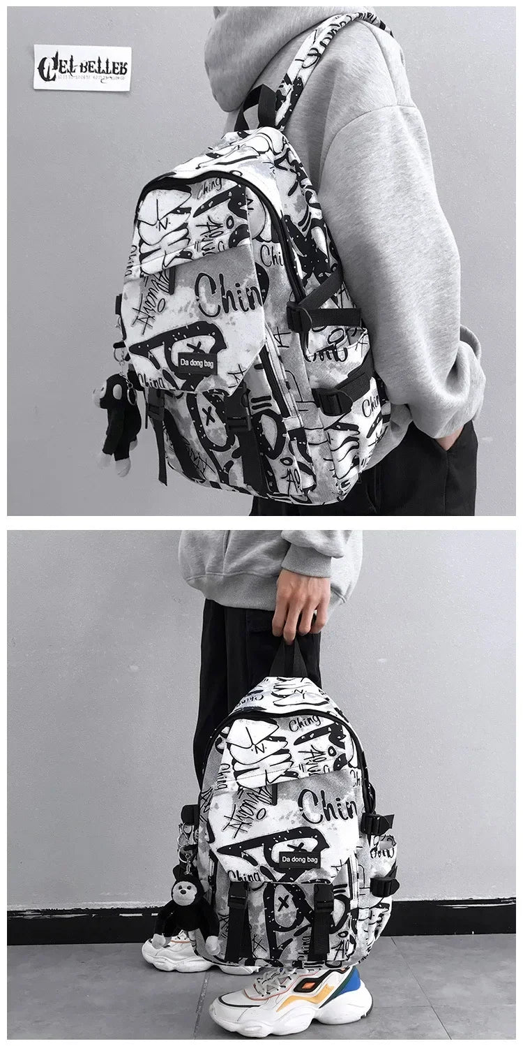 14 inches Large Capacity Leisure travel Backpack Male Cool Men's Casual College Student Schoolbag Males Junior Student