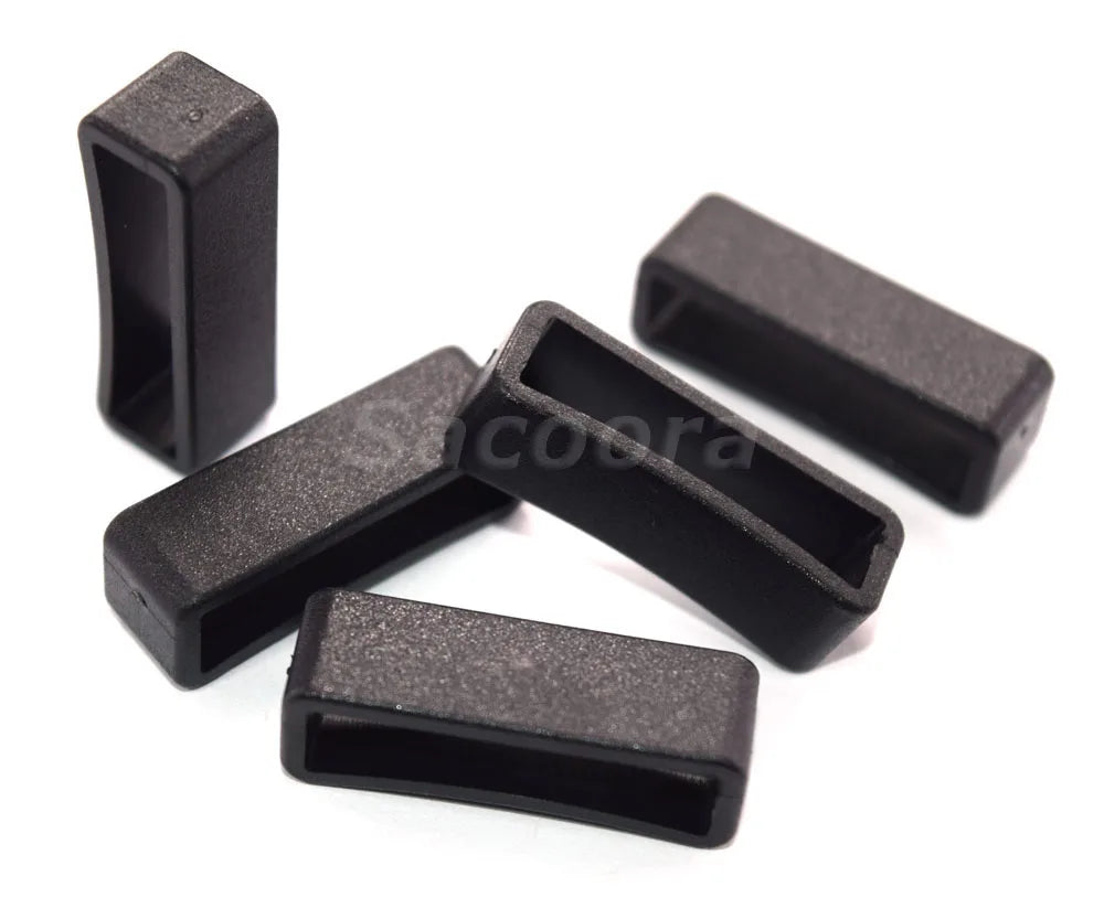 10pcs/pack Plastic Belt Loop Keeper Square Loop Leather Belt Buckle Harness Backpack Straps Black
