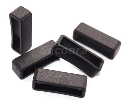 10pcs/pack Plastic Belt Loop Keeper Square Loop Leather Belt Buckle Harness Backpack Straps Black