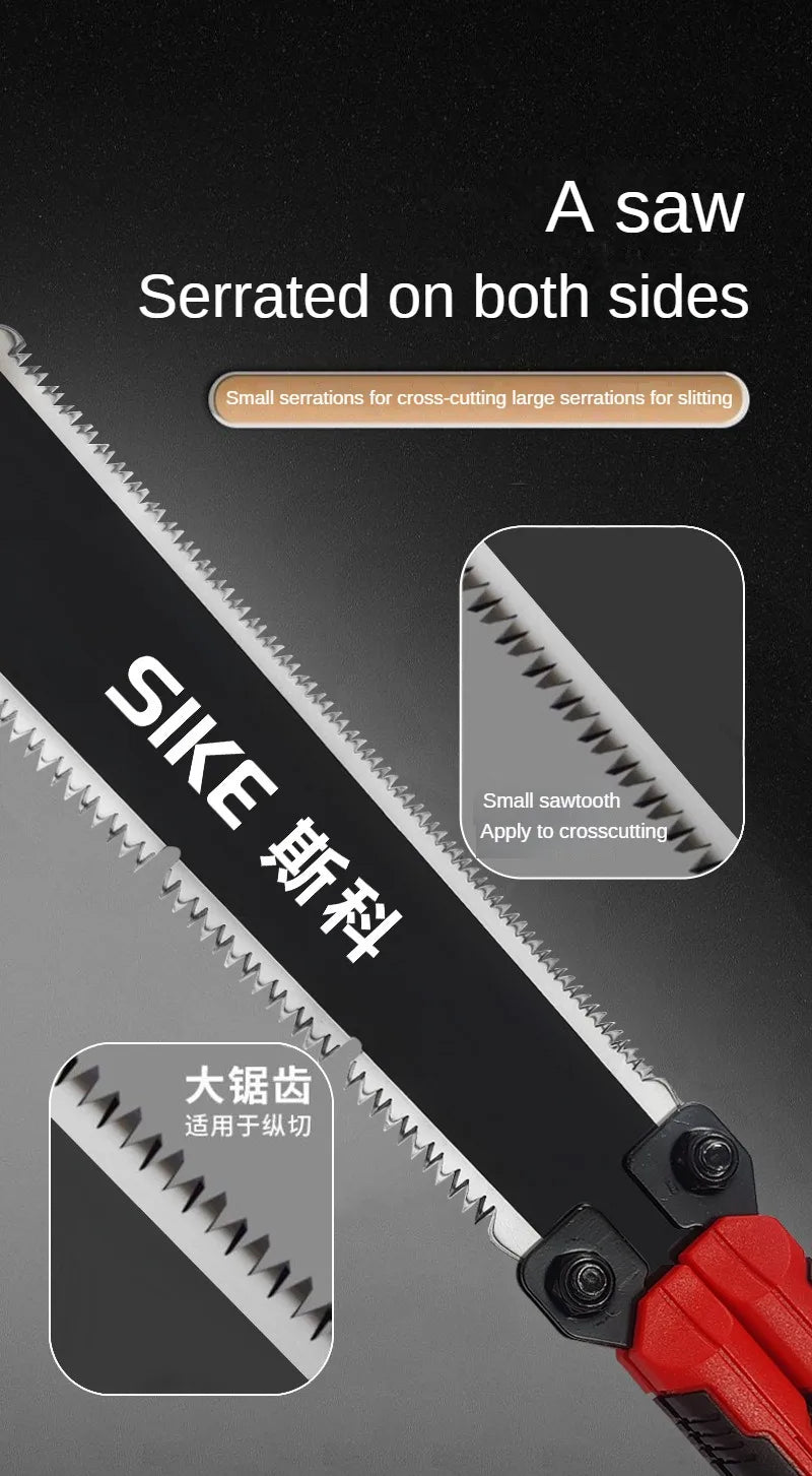 Woodworking specialized hand saw, double-sided saw, tree sawing tool, manual saw blade saw, household small handheld folding saw