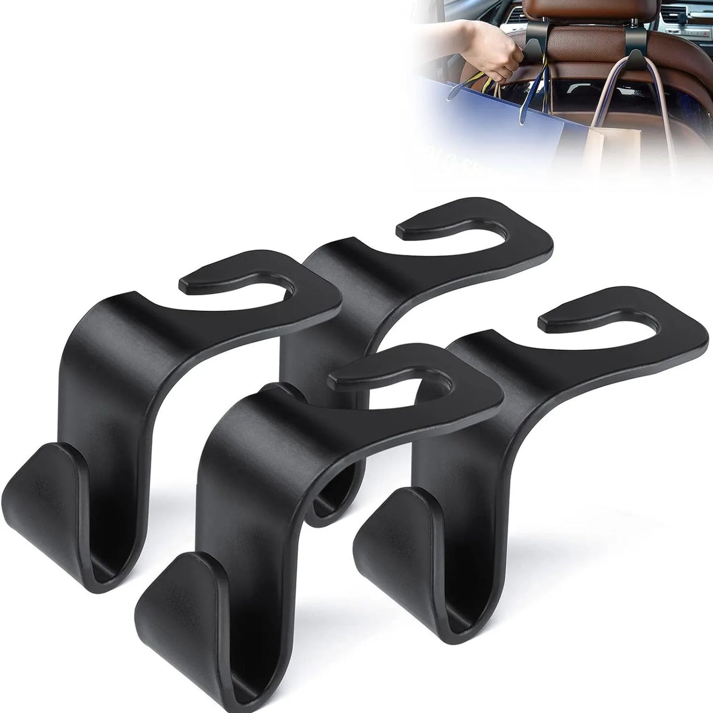 4/2Pcs Universal Auto Seat Headrest Hook Storage Hanger Car Hooks Back Seat Organizer Holder Clip Car Interior Accessories