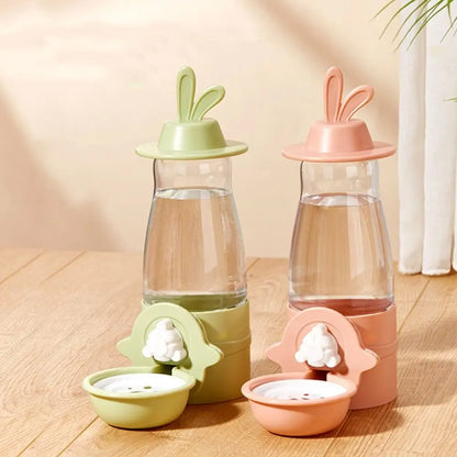 Leakproof Pet Water Dispenser Anti-Splash Hanging Design Rabbit Drinking Bowl No Spill 600ml Automatic Water Feeder