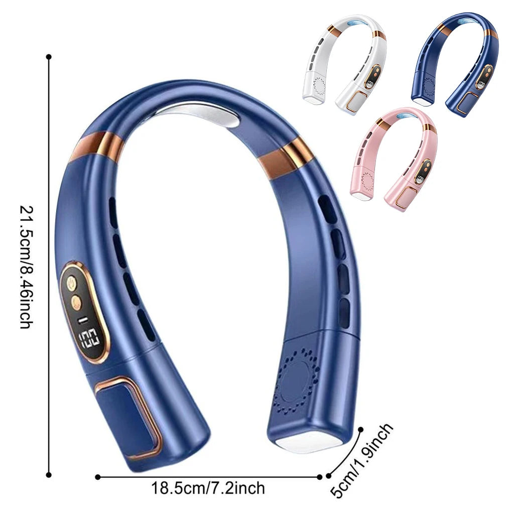 Neck Hanging Fan USB Charging Lazy Outdoor Portable Silent Turbo Neck Bladeless Mini Fan Summer Cool Best Gift For Friends Kids