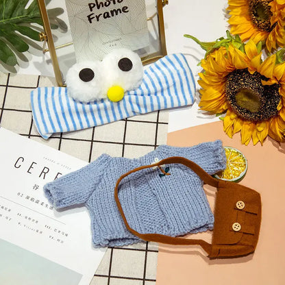 1set Clothes Suit Exquisite Soft Knitted Sweater DIY Accessories For 30cm Kawaii Yellow Duck Lalafanfan Plush Toys Stuffed Dolls