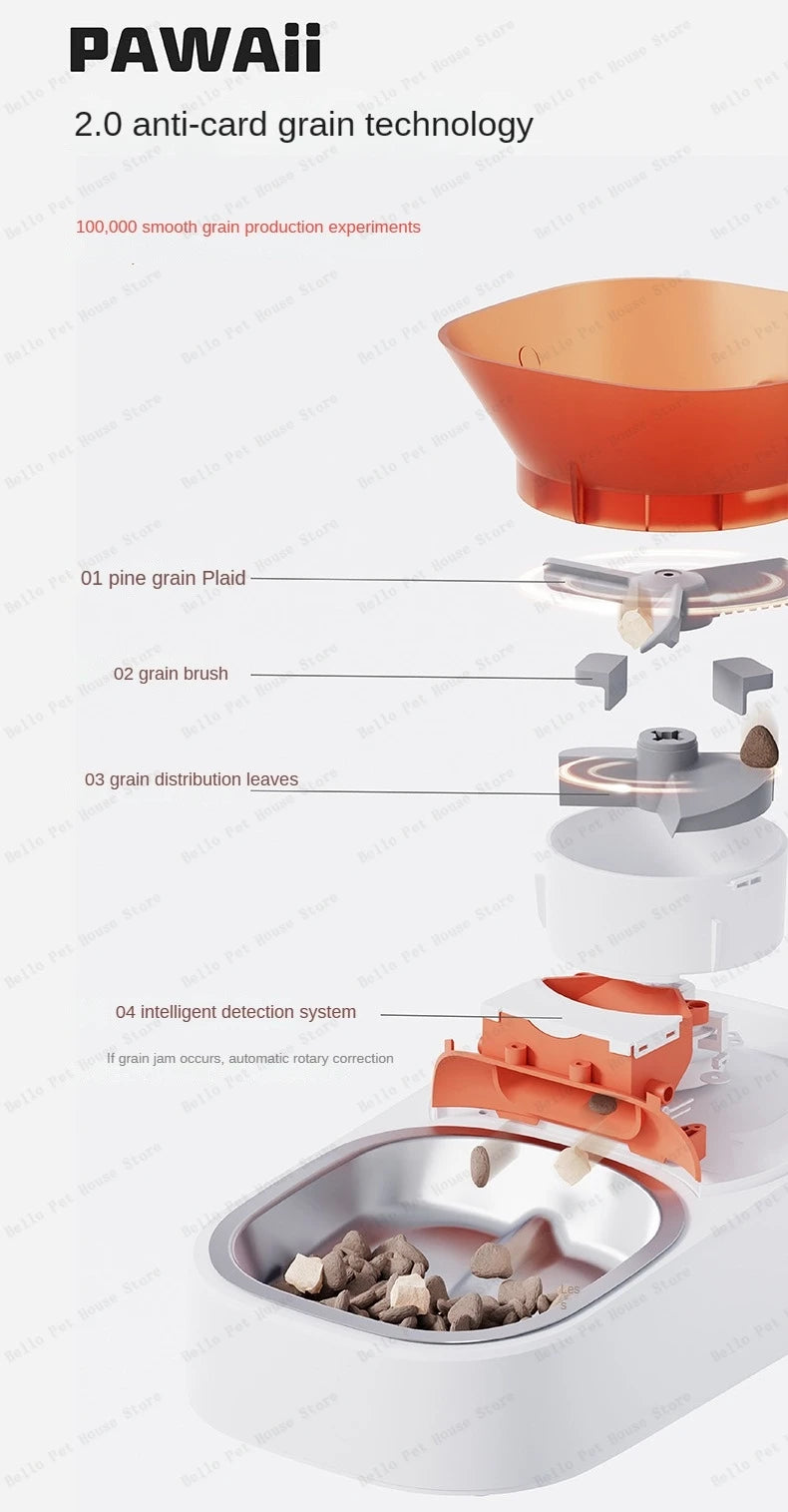 Automatic Pet Feeder APP Version WIFI Smart Pet Cat and Dog Feeding Machine Removable and Washable 3L Food Storage Bucket