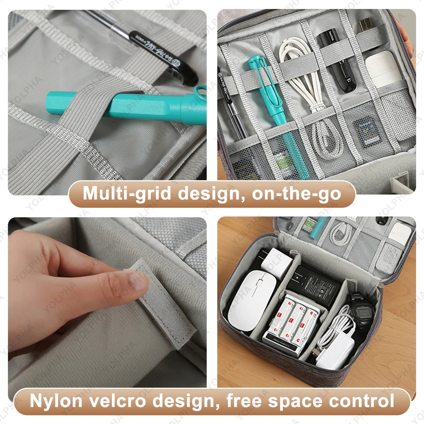 Travel Cable Organizer Bag Electronic Accessories Case Portable Double Layer Cable Storage Bag for Cord Phone Charger FlashDrive