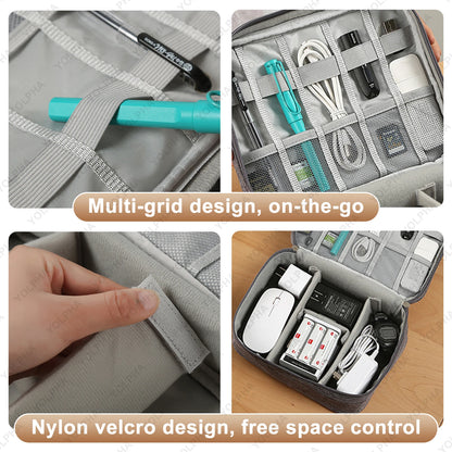 Travel Cable Organizer Bag Electronic Accessories Case Portable Double Layer Cable Storage Bag for Cord Phone Charger FlashDrive