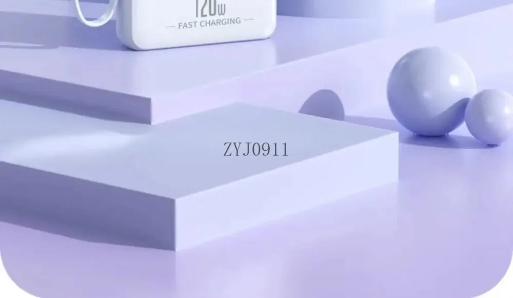 A Brand-new 120W Three-in-one 20,000mah Super Fast Power Bank with Large Capacity, Built-in Cable and Digital Display Powerbank