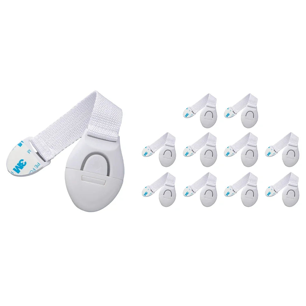 1/10pcs Child Safety Strap Locks No Drilling Cabinet Latches Adhesive Kids Proof for Cupboards Door Window Refrigerator