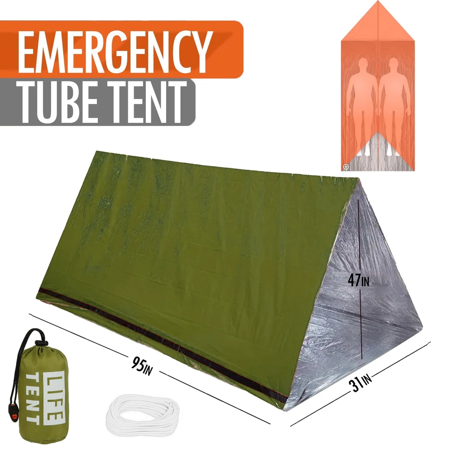 2 Person Emergency Tent Casa De Waterproof Camping Travel Pergola Family Campaign House Tourist Tents Cool Gear Equipment Coat