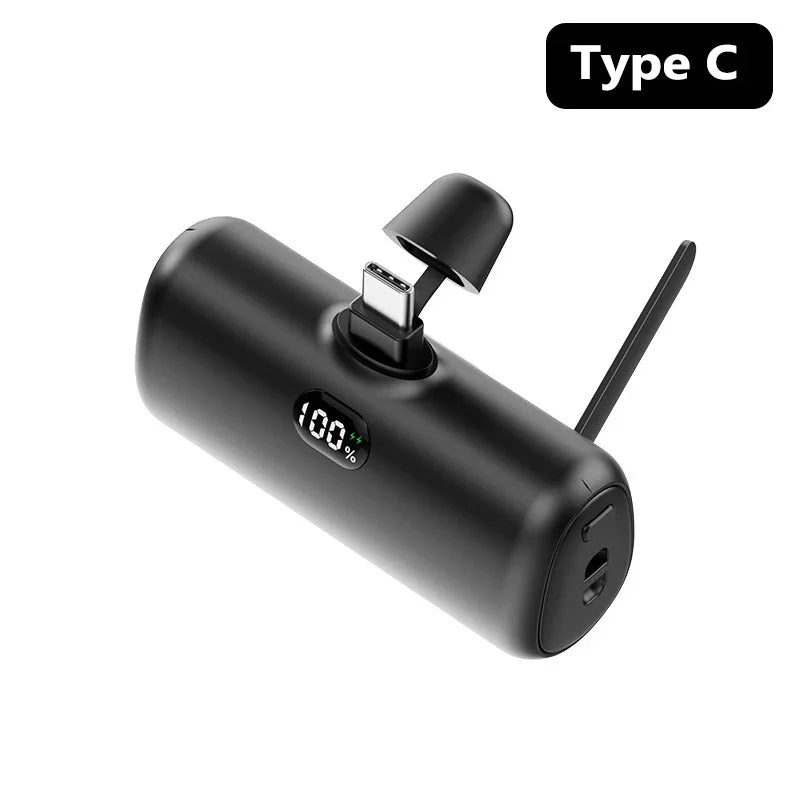 New Mini Capsule Power Bank Pocket Fast Charging Digital Display Power Bank Holder Portable Power Bank for iPhone,Xiaomi,Huawei