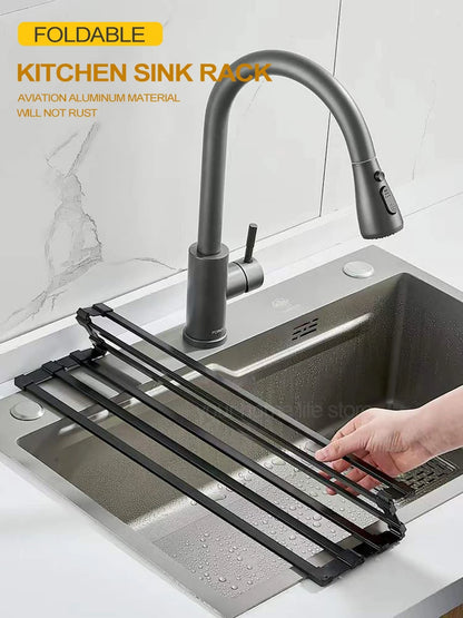 Roll up Dish Drying Rack Over The Sink for Kitchen Portable Aluminum Dish Rack Foldable Dish Drying Racks No rust No mildew New
