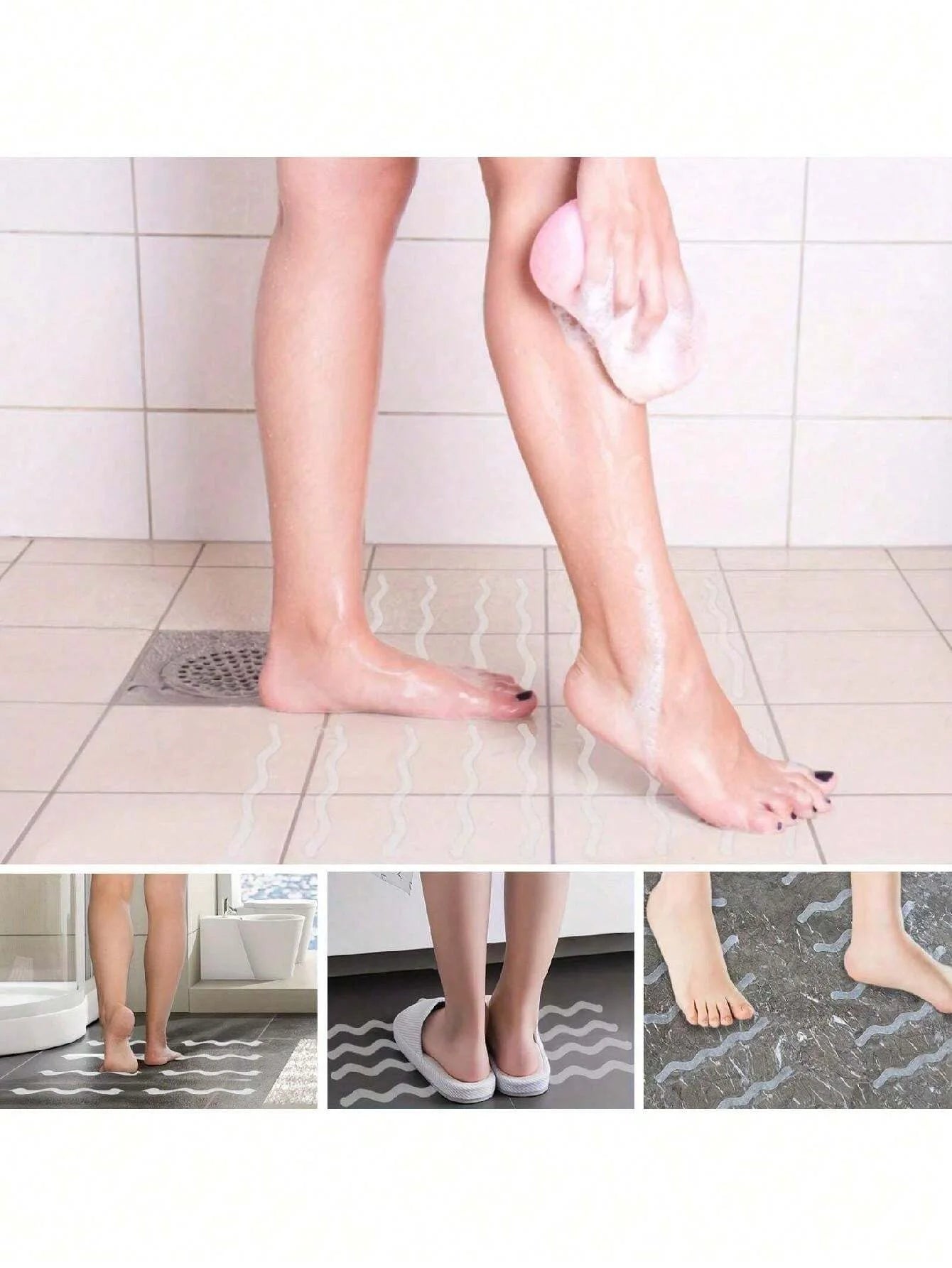 24pcs/Package Transparent Anti-Slip Stickers For Bathroom Floor And Shower - Bathtub Floor Safety Anti-Slip Strips