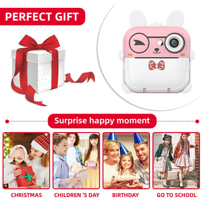 Children 1080P HD Digital Camera  Mini Thermal Printer Photography Instant Print Photo HD Digital Video Cameras Portable Toy