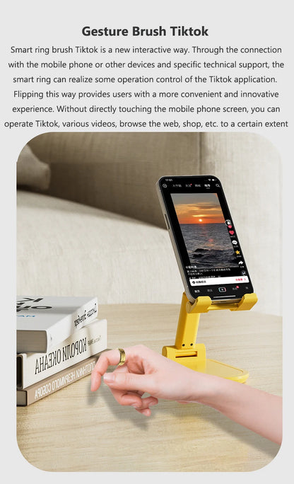 Smart Ring Women Health Tracker Heart Rate Blood Oxygen Photo Control Brush Tiktok Waterproof Multi-sport Modes Men Fitness Ring