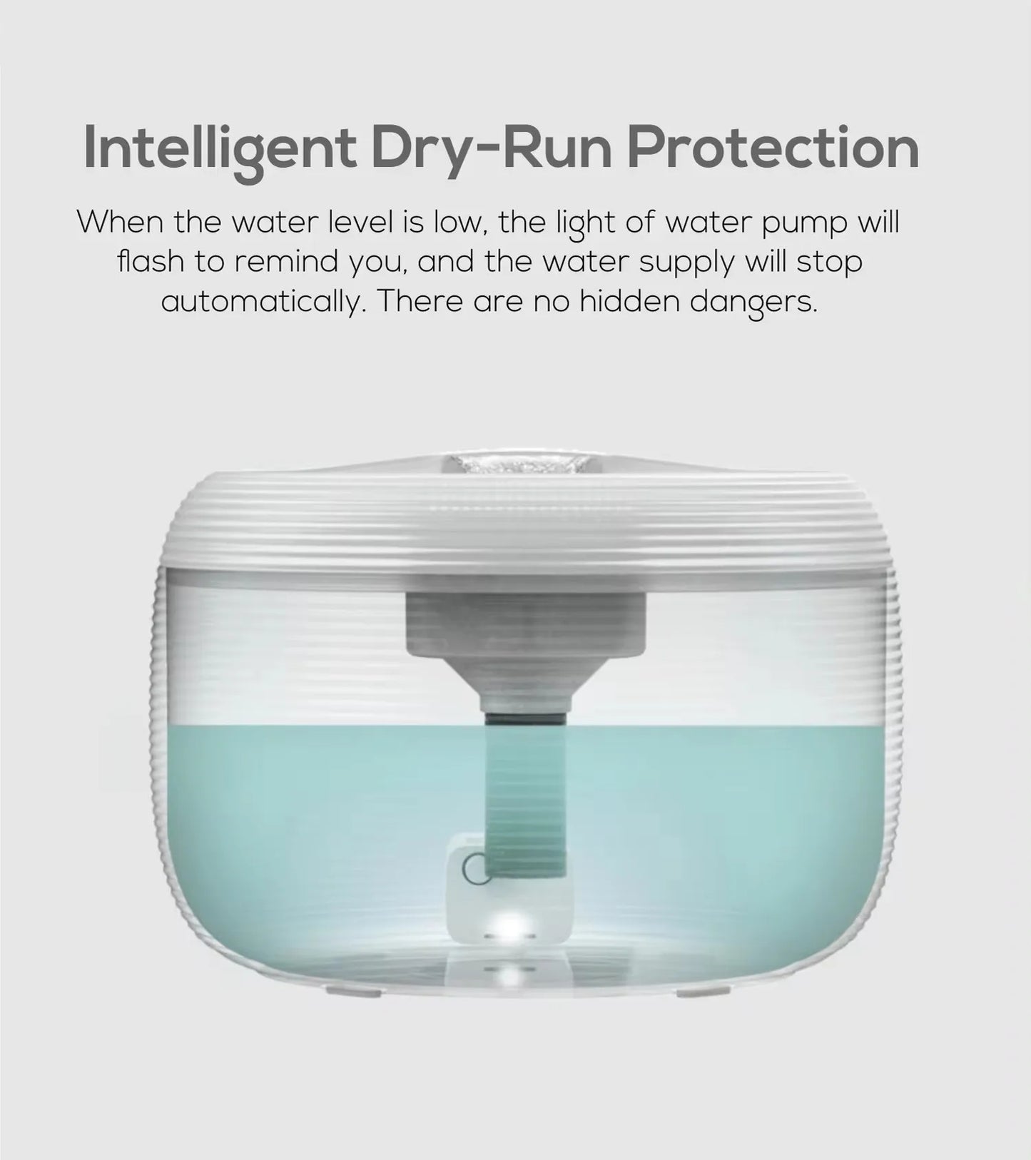 2.5L Extremely Quiet Cat Water Dispenser Pet Water Fountain for Cats and Dogs Built-in LED Light