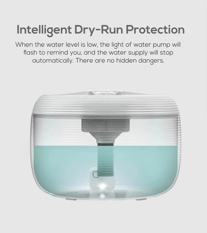 2.5L Extremely Quiet Cat Water Dispenser Pet Water Fountain for Cats and Dogs Built-in LED Light