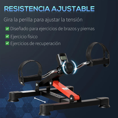 HOMCOM Mini stationary bike with height length adjustable LCD screen black