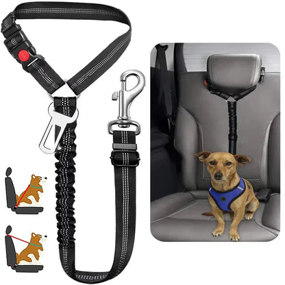 2 in 1 Adjustable Dog Car Seat Belt Pet Harness Clip Buckle Tether Car Travel Dog Safety Belt for Dogs Pet Accessories