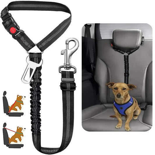 2 in 1 Adjustable Dog Car Seat Belt Pet Harness Clip Buckle Tether Car Travel Dog Safety Belt for Dogs Pet Accessories