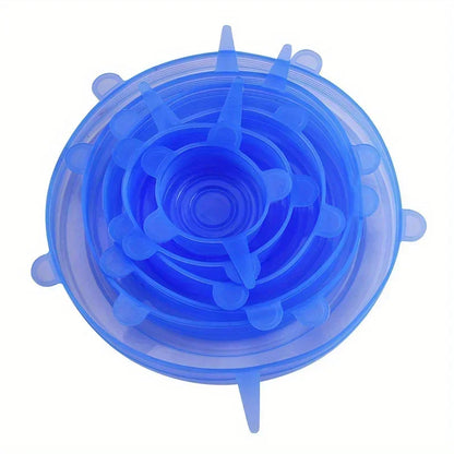 6pcs Silicone Stretch Lids, Food Bowl Covers, Reusable Food Saving Cover, Stretchable Multifunctional Fruit And Vegetable