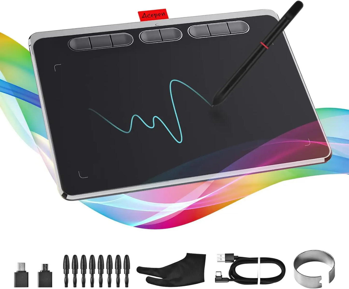 Drawing board, digital tablet computer, HavaPen ap906 9 x 5 inch artistic drawing digital tablet computer with battery-free pen