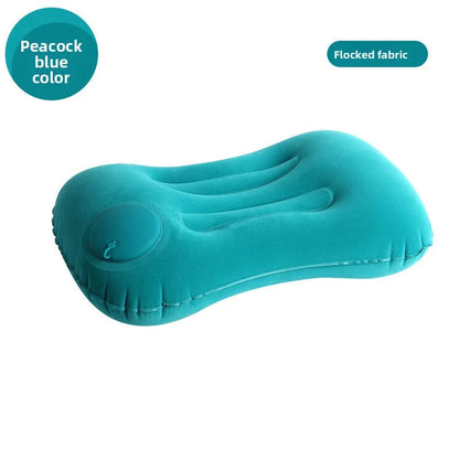 1Pcs 43×28×10cm Portable Press Inflatable Pillow Outdoor Travel Pillow Ultra Soft Comfortable Car Pillow for Neck&Lumbar Support