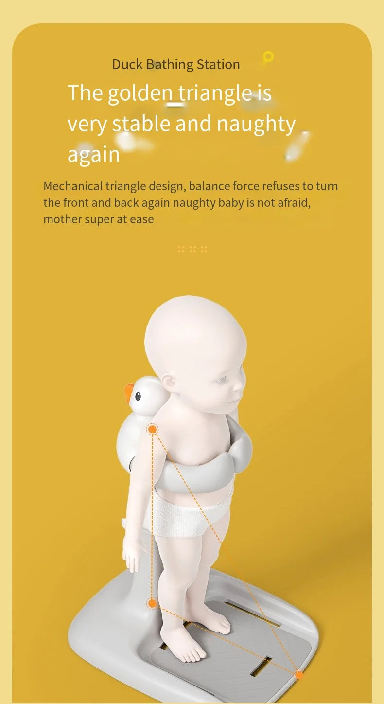 Baby standing bath device Adjustable folding children's bath tub wash butt bath stand