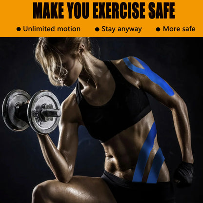 4 Rolls Kinesiology Tape Pro Athletic Sports Tape 80 Precut Strips Sports Waterproof Breathable Latex Free Elastic Sports Tape