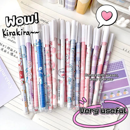 12PC 0.5mm Syringe Erasable Pen Korean Stationery Simple Kawaii Writing Pen Student Stationery Cultural and Educational Supplies