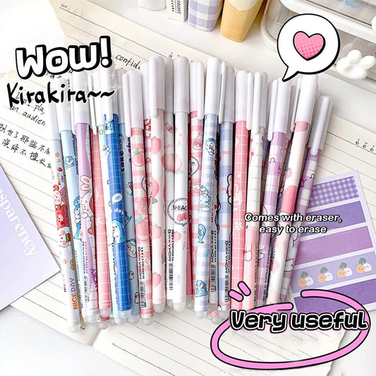 12PC 0.5mm Syringe Erasable Pen Korean Stationery Simple Kawaii Writing Pen Student Stationery Cultural and Educational Supplies