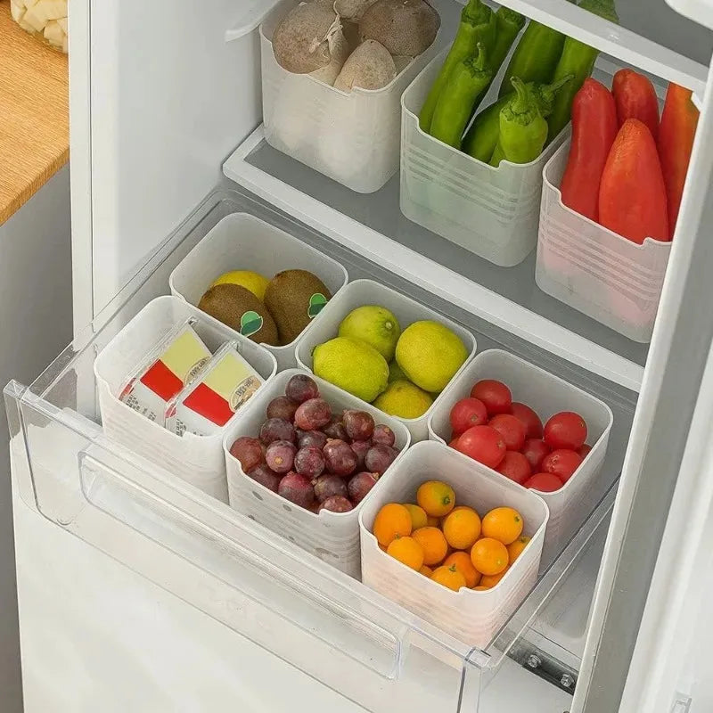 Fridge Side Door Storage Boxes Vegetables Fruits Food Preservation Box Space-Saving Refrigerator Organizers Kitchen Containers