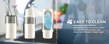 Vacuum Insulated Blender for Fruits and Vegetables - Rechargeable Portable Blenders with Stainless Steel Blade