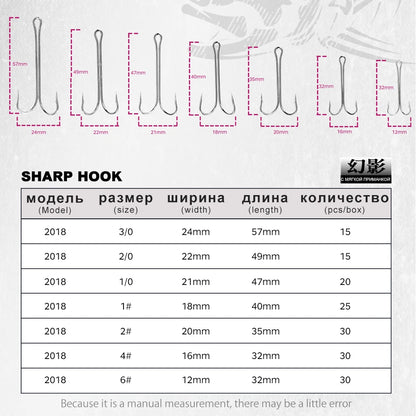 Hunthouse Double Hooks fishing hook long fishing stainless hook with soft lure sharp high carbon stee offset hook