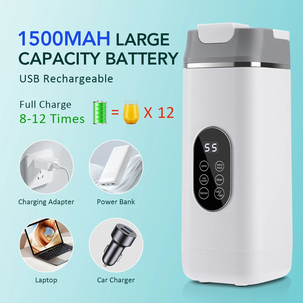 Portable Juicer Mini Electric Blender Multifunction Juice Maker Machine Fruit Mixers Extractors Smoothies Mixer 12 Blades