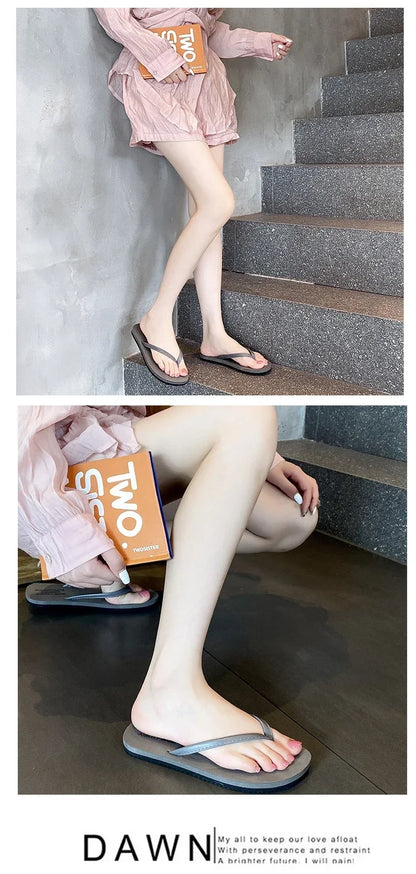 Women's Non-Slip Summer Flip Flops - Beach/Outdoor Casual Sandals, Fashion Slippers for Ladies, Comfortable Holiday Footwear