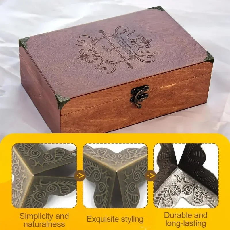 Antique Corner Protector Furniture Corners with Screws Jewelry Box Table Corner Brackets DIY Furniture Decorative Metal Corners