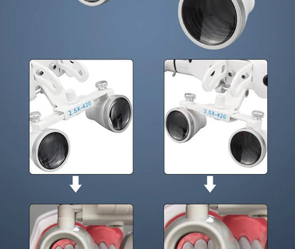 2.5X/3.5X  Dental LED Light Lamp Binocular Loupes Brightness Spot Adjustable Dental Lab 5W Headlamp For Surgical Headlight