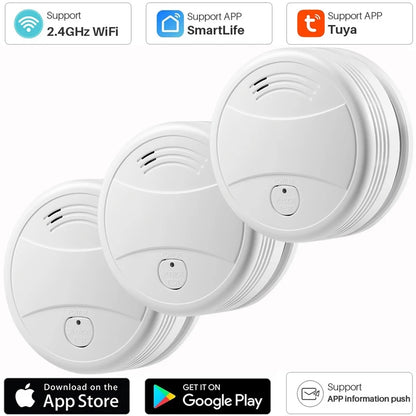 Tuya Smart Wifi Smoke Detector Sensor 80DB Alarm Fire Smoke Detector Wifi Fire Protection Home Security Alarm Smart Life APP